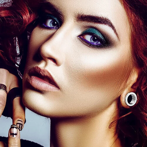 Flesh Ohr Tunnel Piercing Plug aus Titan G23 mit Schraubverschluss - Bild 3 von 3