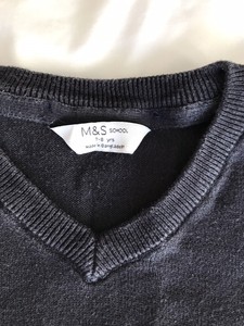 navy blue v neck school jumper