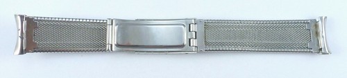 Stainless Steel Tri-Fold Clasp Wristwatch Bracelet w/18.8mm Curved Ends - Picture 2 of 11