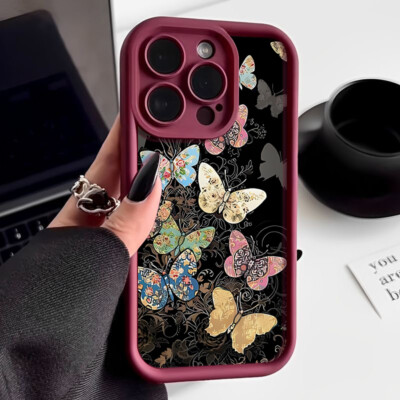 Shockproof Butterfly Soft TPU Case For iPhone 16 15 14 Pro Max Plus 13 12 11 XS