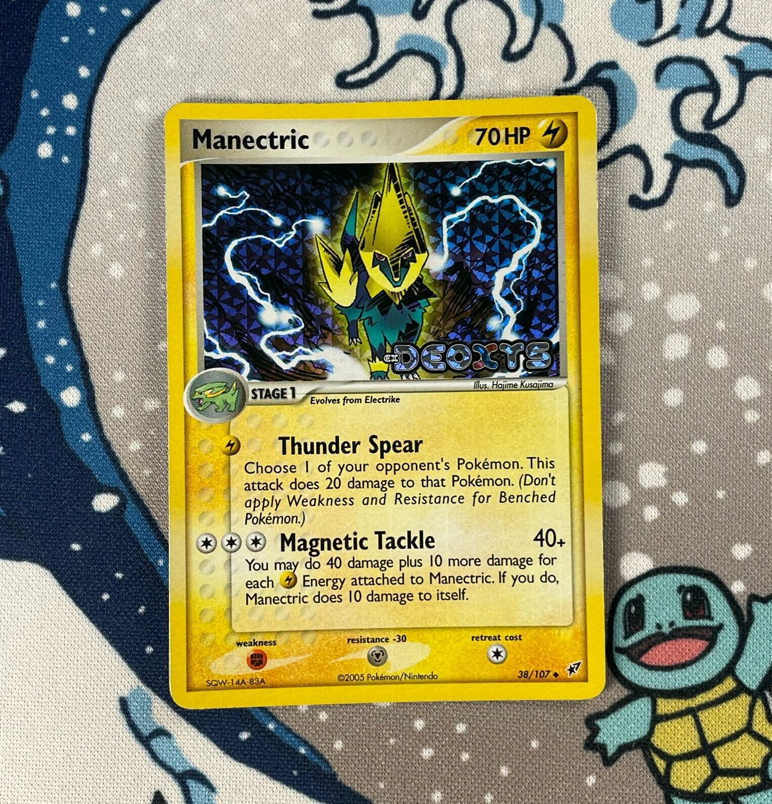 Manectric 38/107 Reverse Holo Uncommon EX Deoxys Stamped Pokemon Card 2005 LP
