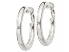 Genuine 925 Sterling Silver LightWeight 3mm Thick 40mm/1.57" Tube Hoop Earrings