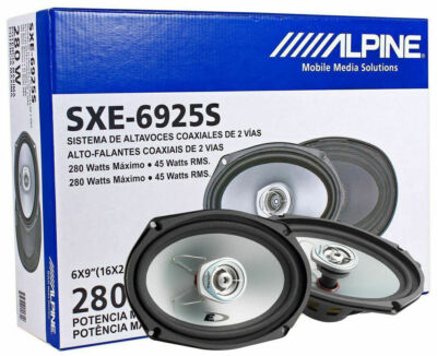 Alpine SXE-6925S 280W 6x9'' 2-Way Type-E Series Coaxial Speakers, Mylar Tweeter
