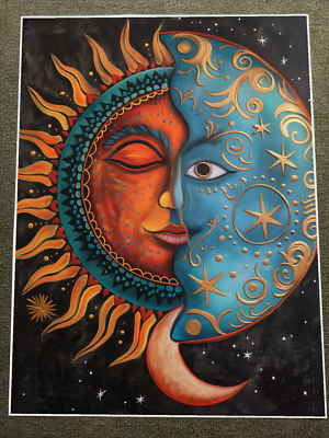 Mexican Sun and Moon Celestial Art Poster 18x24in | eBay