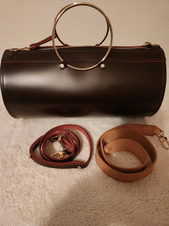 FUTURE GLORY margaux leather duffle crossbody handbag - image 2 of 4