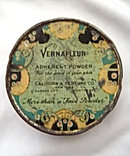 Vernafleur California Perfume Co Vanity Makeup Adherent Powder Box 1930's