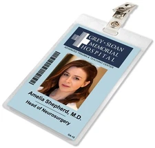 Grey's Anatomy AMELIA SHEPHERD Sloan Memorial Hospital ID Badge Name Tag Card