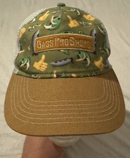 Bass Pro Shops Gone Fishing Youth Hat Cap Mesh SnapBack Thumb Emoji Fish Boat