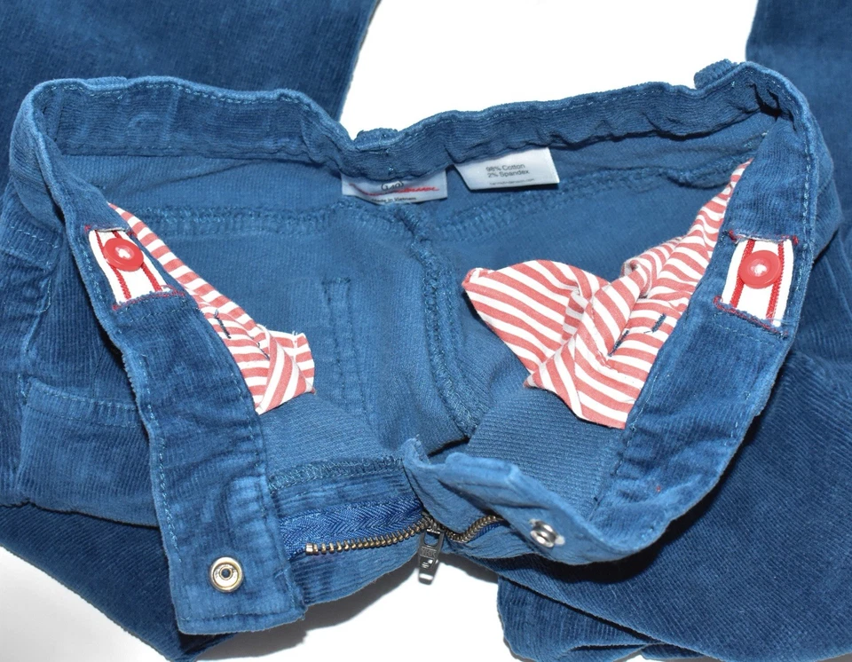 Calça de cintura ajustável Hanna Andersson feminina veludo azul tamanho (140/10) - Imagem 4 de 4