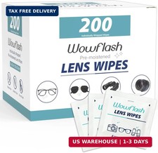 200 Count Lens Wipes for Eyeglasses, Eyeglass Lens Cleaning Wipes Pre-moistened