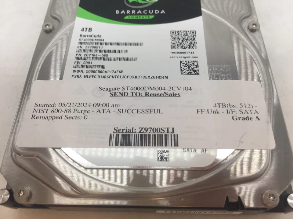 Seagate Barracuda ST4000DM004 4TB SATA 3.5" Hard Drive GRADE A FREE S/H - image 4 of 4