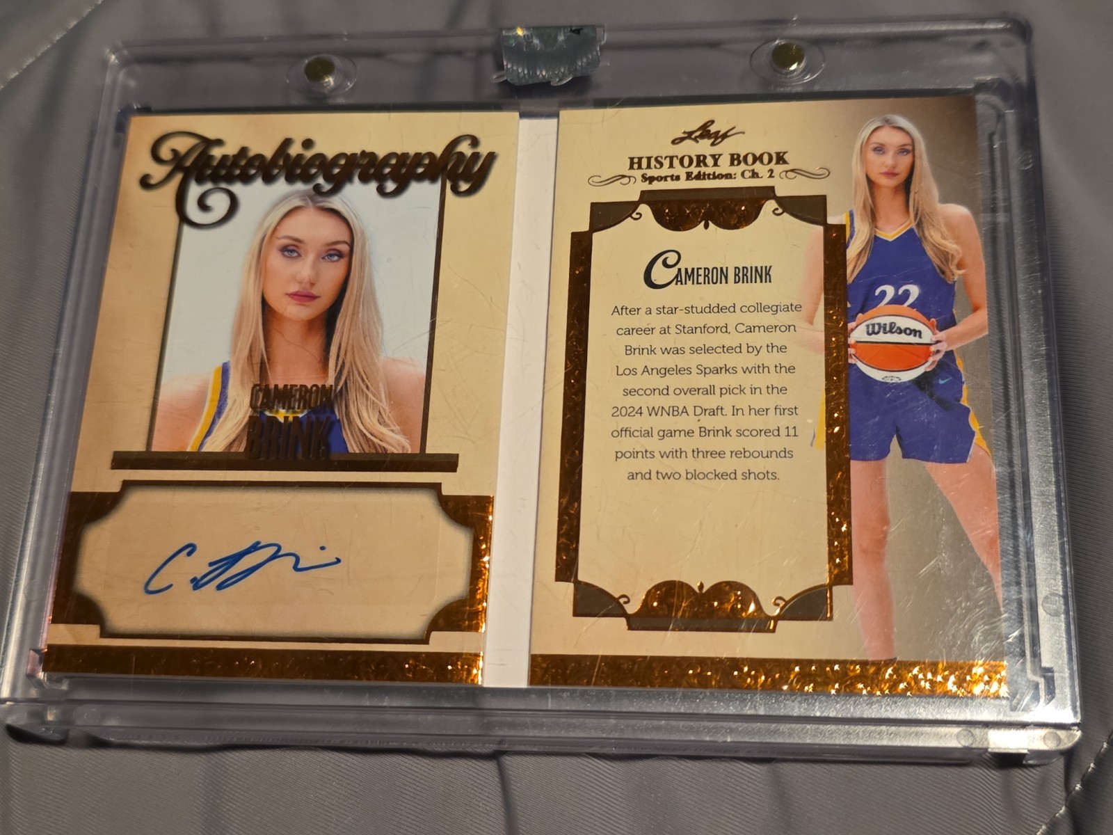 2025 Leaf History Book Ch. 2 Cameron Brink Autobiography Auto /25 Real SP 05/25