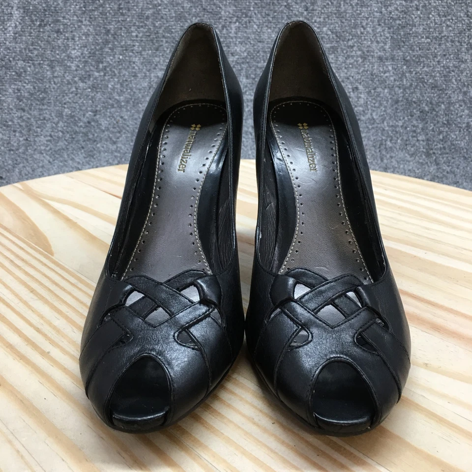 Sandalias Naturalizer para mujer 9 M Tyrell zapatos de salón de cuero negro zapatos informales sin cordones Foto 4 de 4