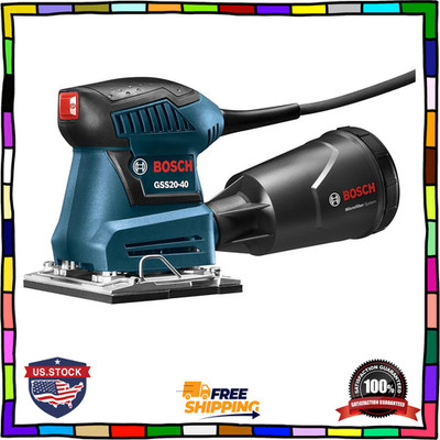 BOSCH GSS20-40 Orbital Finishing Sander 1/4 Sheet, 2 Amp, 12000 OPM, Dust Collec