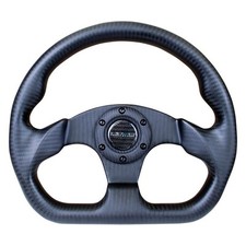 3-spoke Matte Black Carbon Fiber D-shape Steering Wheel W Flat Bottom