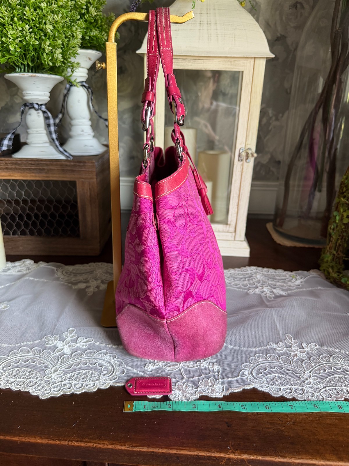 Vintage Y2K Coach Hot Pink Signature Hamptons Canvas … - Gem