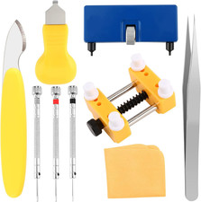 Watch Battery Replacement Kit - 9 PCS Professional Tool Set with Adjustable Case