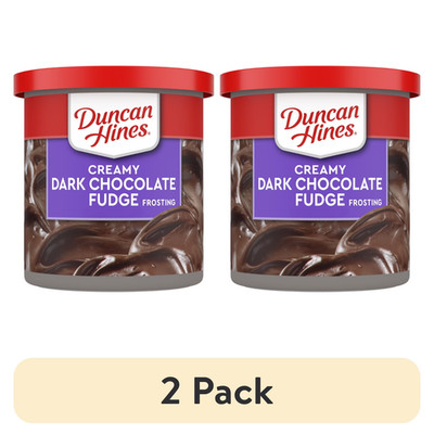 (2 pack) Duncan Hines Creamy Dark Chocolate Fudge Flavored Frosting, 16 oz.