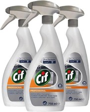 3 x Cif Oven & Grill Cleaner Spray Fast Acting Concentrated Citric Formula 750ml 7.55 per litre
