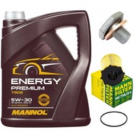 MotoröL Filter Set Mannol 5W-30 5 Liter + Schraube FüR Mazda 5 1.6 CD CW 116 PS