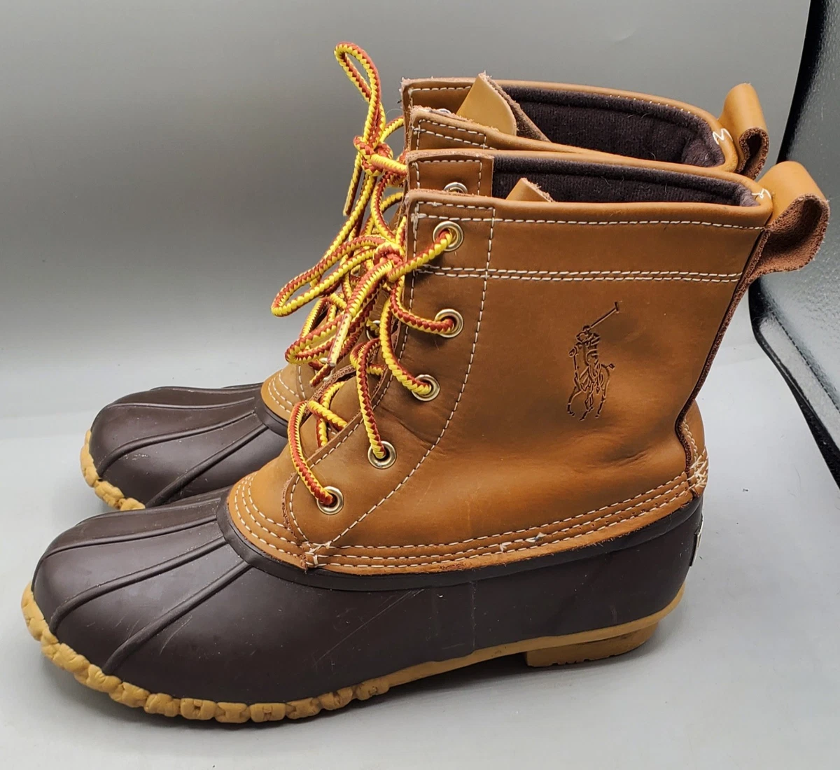 Brown Leather Ankle Boots POLO Ralph Lauren size 101/2 POLO RALPH LAUREN Brown Lace Ups Boots Size 8.5 B - Etsy main image 4