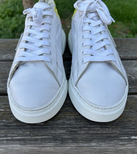 Philippe Model Temple Phantom Tennis While Lime Leather Sneakers EU 40 / US 9 Wm - Picture 3 of 24