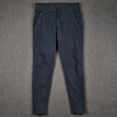 THOM SWEENEY Trousers Mens 44 W30 L29 Navy Blue Slim Tapered Chino Stretch Twill