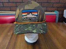 Patagonia Kids Camo Rope Hat Mesh Foam Cap Snap Back Trucker Adjustable