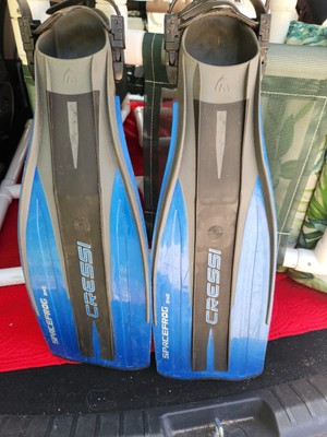 Cressi SpaceFrog Adjustable Scuba Dive Fins Size S/M Blue 