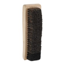 Shoe Cleaning Brush 6"x2" Beech Wood Horsehair Boot Polish Brushes, Brown Black