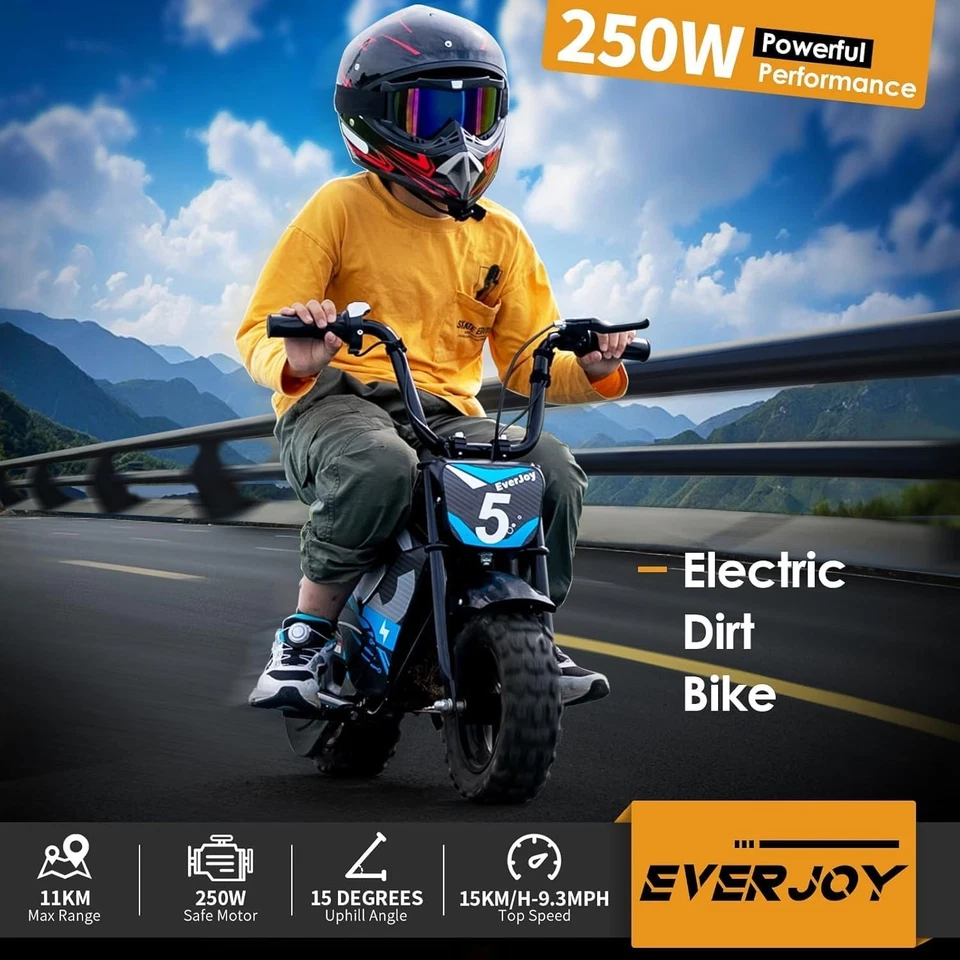 24V Kids Electric Dirt Bike 250W Motor 2 Speed Mini Bike High Torque Motor US - Image 2 of 4