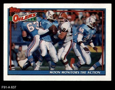 1991 Topps #637 Warren Moon Oilers Leaders 8 - NM/MT