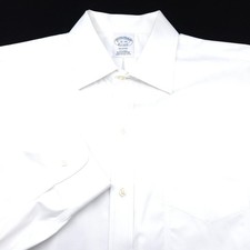 BROOKS BROTHERS Button Dress Shirt -16 34 White Pinpoint OXFORD -REGENT Slim