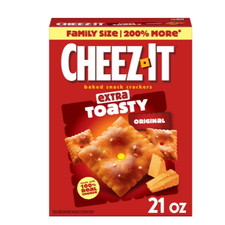Cheez-It Extra Toasty Cheese Crackers, Baked Snack Crackers, 21 oz