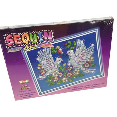 KSG Sequin Art Bead New Sealed Doves 2006 UK Britain Dove Floral Flowers