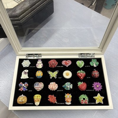 Willabee and Ward Adjustable Charm Ring Enamel Multicolor Silver Plated Sz 7