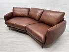 Ex Display Sofology Adler Tan Leather Asymmetric 3 Seater Sofa DeliveryAvailable