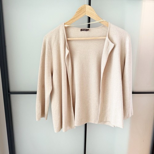 J. McLaughlin Cardigan Sweater Women’s Small Tan Camel Cotton Quiet Luxury - Picture 5 of 10