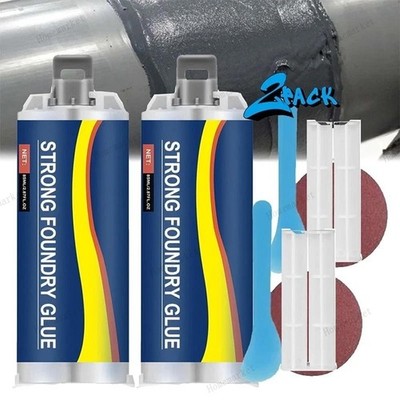 2 Pack Strong Foundry Glue,Metal Repair Glue, AB Metal Glue Heary Duty Weld 85ml