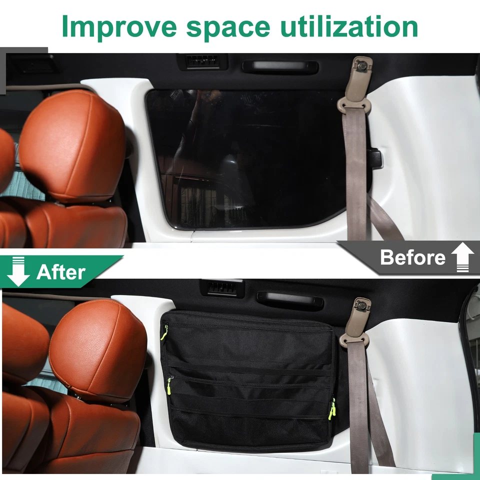 Rear Trunk Right Side Window Storage Bag For Toyota Land Cruiser Prado 1996-2002 — 第 4/4 张图片