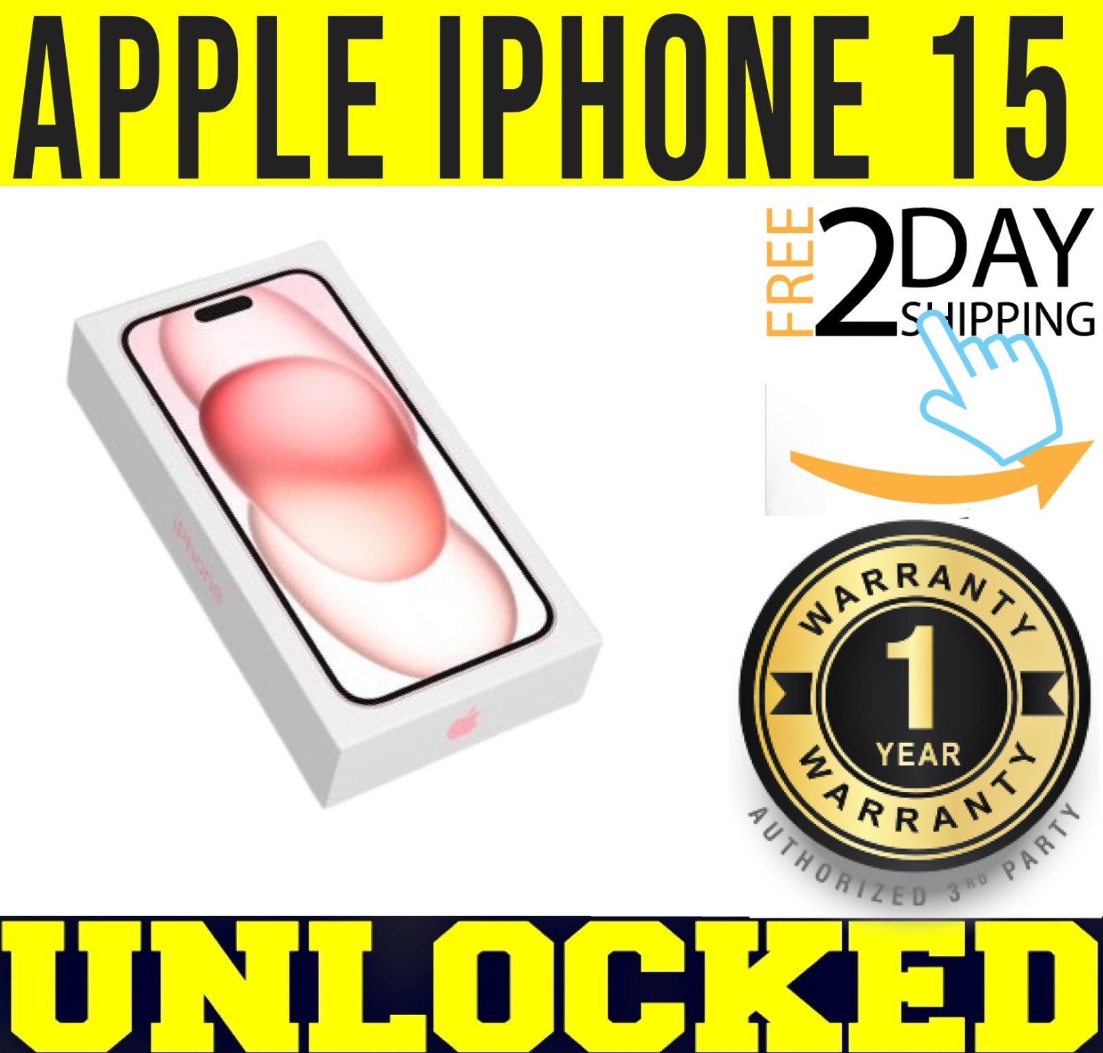 APPLE IPHONE 15 - 512GB - PINK (FACTORY UNLOCKED) 🔋 100% BATTERY 🔋 ❖SEALED❖