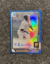 2015 Bowman Chrome Prospects Autographs Harold Ramirez Blue Refractor Auto /150