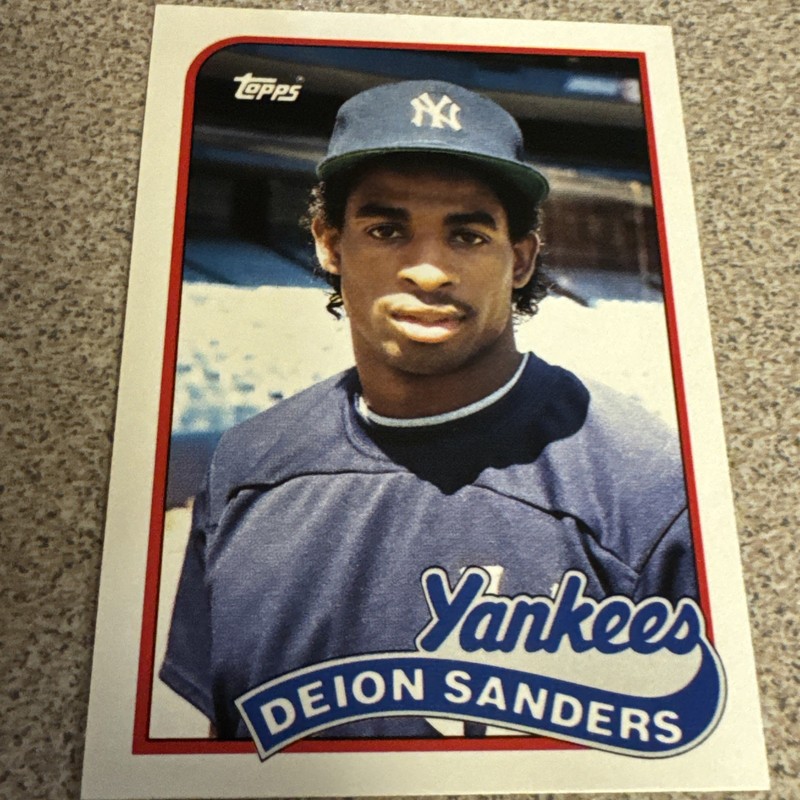 1989 Topps Traded Deion Sanders #110T Rookie RC New York Yankees