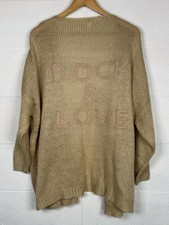 Elan Open Knit Cardigan Sweater O/S Tan Rock  Love Boho Fall Oversized Cozy
