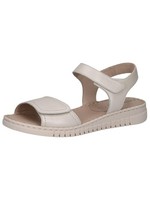 Caprice Damen Sandalen Flach Aus Leder Bequem, Beige (Pearl Nappa), 38 EU