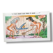 Vintage Risque Comic Postcard Smart Alec Trie...
