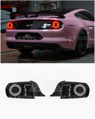 Ferrari Style Sequential Halo LED Smoke Len Rear Taillights 15-23 Ford Mustang