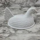 Vtg White Indiana Glass Milk Glass Hen on Nest 6" excellent condition**TOP ONLY*
