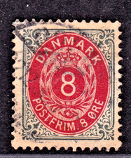 TIMBRE 1875-1903 DANEMARK N° 24-OBL TB-VOIR SCAN R/V-