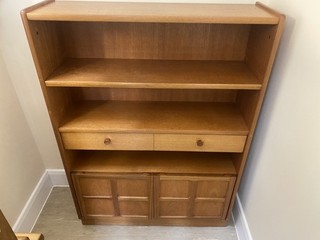 Nathan Squares Vintage Retro Teak Slim Bookcase Display Shelving Cupboard 1970s